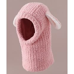 Babyhug Monkey Cap with Ear Applique Pink - Diameter 24 cm