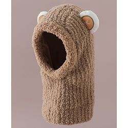 Babyhug Monkey Cap with Ear Applique Pink - Diameter 24 cm