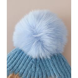 Babyhug Woollen Cap & Muffler With Bunny Patch in Pink - Diameter 20 cm