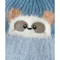 Babyhug Woollen Cap & Muffler With Bunny Patch in Pink - Diameter 20 cm