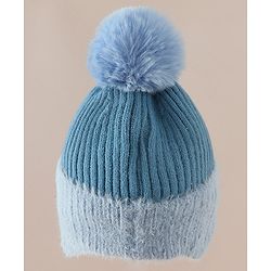 Babyhug Woollen Cap & Muffler With Bunny Patch in Pink - Diameter 20 cm