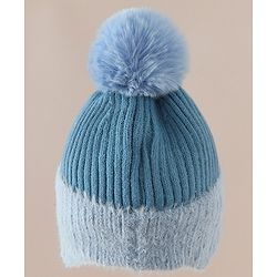 Babyhug Woollen Cap & Muffler With Bunny Patch in Pink - Diameter 20 cm