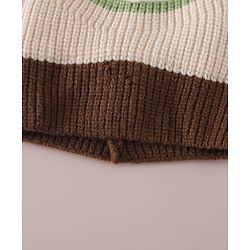 Babyhug Monkey Cap with Pom Pom and Bear Embroidery Pink - Diameter 22 cm