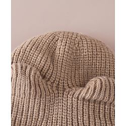 Babyhug Monkey Cap with Bear Embroidery & Ear Applique Light Blue - Diameter 23 cm