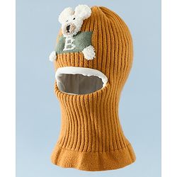 Babyhug Monkey Cap With Puppy Patch in Brown - Diameter 25 cm