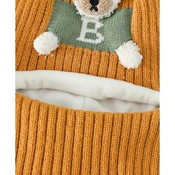 Babyhug Monkey Cap With Puppy Patch in Brown - Diameter 25 cm