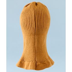Babyhug Monkey Cap With Puppy Patch in Brown - Diameter 25 cm