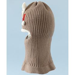 Babyhug Monkey Cap With Puppy Patch in Brown - Diameter 25 cm