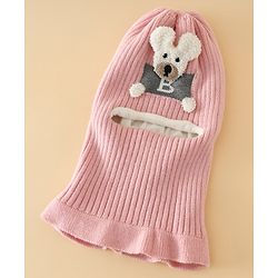 Babyhug Monkey Cap With Puppy Patch in Brown - Diameter 25 cm