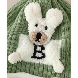 Babyhug Monkey Cap With Puppy Patch in Brown - Diameter 25 cm