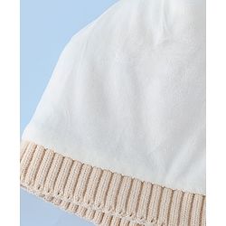 Babyhug Woollen Cap & Sets WIth Vehicle Design in Beige - Diameter 18 cm