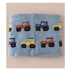 Babyhug Woollen Cap & Sets WIth Vehicle Design in Beige - Diameter 18 cm