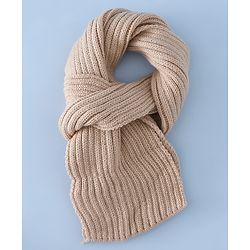 Babyhug Woollen Cap & Sets With Bear Detailing in Khaki - Diameter 19 cm