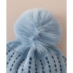 Babyhug Woollen Cap & Sets With Bear Detailing in Khaki - Diameter 19 cm