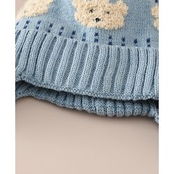 Babyhug Woollen Cap & Sets With Bear Detailing in Khaki - Diameter 19 cm