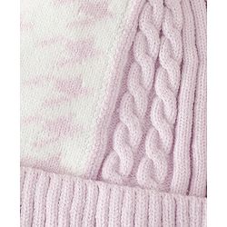 Babyhug Woollen Cap & Sets With Cable Knit Design in Purple - Diameter 18 cm