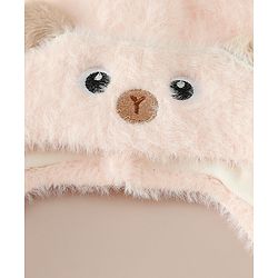 Babyhug Woollen Cap & Sets With Cat Detailing In Blue - Diameter 18 cm