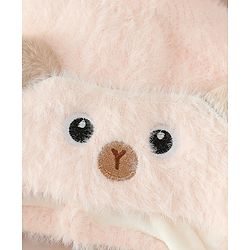 Babyhug Woollen Cap & Sets With Cat Detailing In Blue - Diameter 18 cm
