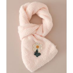Babyhug Woollen Cap & Sets WIth Floral Applique in Khaki - Diameter 18 cm