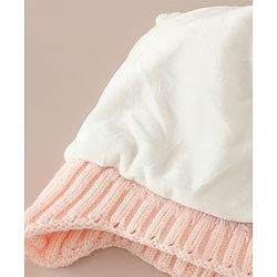Babyhug Woollen Cap & Sets With Paw detailing in Pink - Diameter 19.5 cm