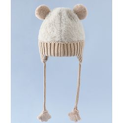 Babyhug Woollen Cap & Sets With Paw detailing in Pink - Diameter 19.5 cm