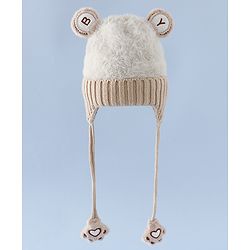 Babyhug Woollen Cap & Sets With Paw detailing in Pink - Diameter 19.5 cm