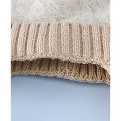 Babyhug Woollen Cap & Sets With Paw detailing in Pink - Diameter 19.5 cm