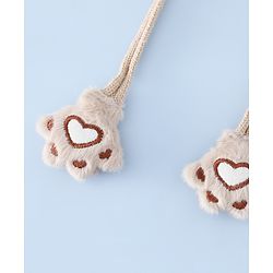 Babyhug Woollen Cap & Sets With Paw detailing in Pink - Diameter 19.5 cm