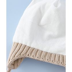 Babyhug Woollen Cap & Sets With Paw detailing in Pink - Diameter 19.5 cm