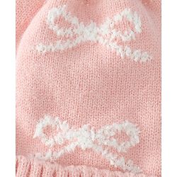 Babyhug Woollen Cap with Bow Print - Purple