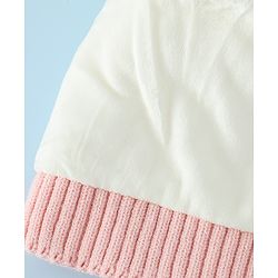 Babyhug Woollen Cap with Bow Print - Purple