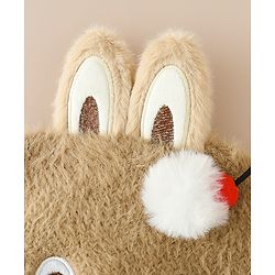 Babyhug Woollen Cap with Knot & Applique - Brown