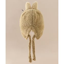 Babyhug Woollen Cap with Knot & Applique - Brown