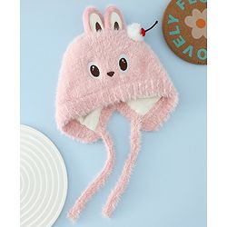 Babyhug Woollen Cap with Knot & Applique - Brown
