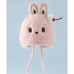 Babyhug Woollen Cap with Knot & Applique - Brown
