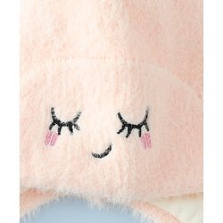 Babyhug Woollen Cap with Knot Applique - Pink