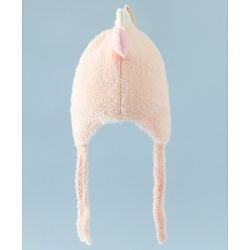 Babyhug Woollen Cap with Knot Applique - Pink
