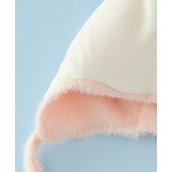 Babyhug Woollen Cap with Knot Applique - Pink