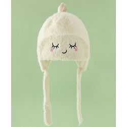 Babyhug Woollen Cap with Knot Applique - Pink