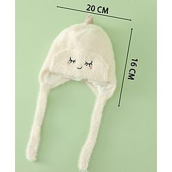 Babyhug Woollen Cap with Knot Applique - Pink
