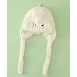 Babyhug Woollen Cap with Knot Applique - Pink