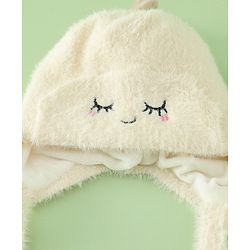 Babyhug Woollen Cap with Knot Applique - Pink
