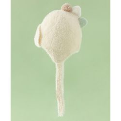 Babyhug Woollen Cap with Knot Applique - Pink
