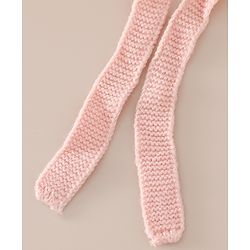 Babyhug Woollen Cap with Knot and Bow Applique Pink - Diameter 20 cm