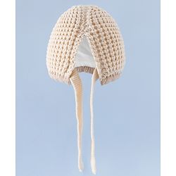 Babyhug Woollen Cap with Knot and Bow Applique Pink - Diameter 20 cm