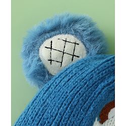 Babyhug Woollen Cap with Bear Applique Beige - Diameter 16.5 cm