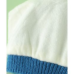 Babyhug Woollen Cap with Bear Applique Beige - Diameter 16.5 cm