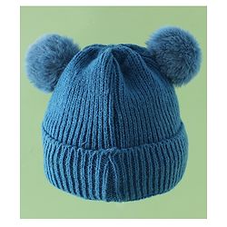 Babyhug Woollen Cap with Bear Applique Beige - Diameter 16.5 cm