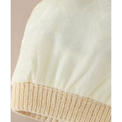 Babyhug Woollen Cap with Bear Print & Applique Blue - Diameter 17 cm