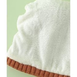 Babyhug Woollen Cap with Pom Pom & Bear Patch Brown - Diameter 17.5 cm